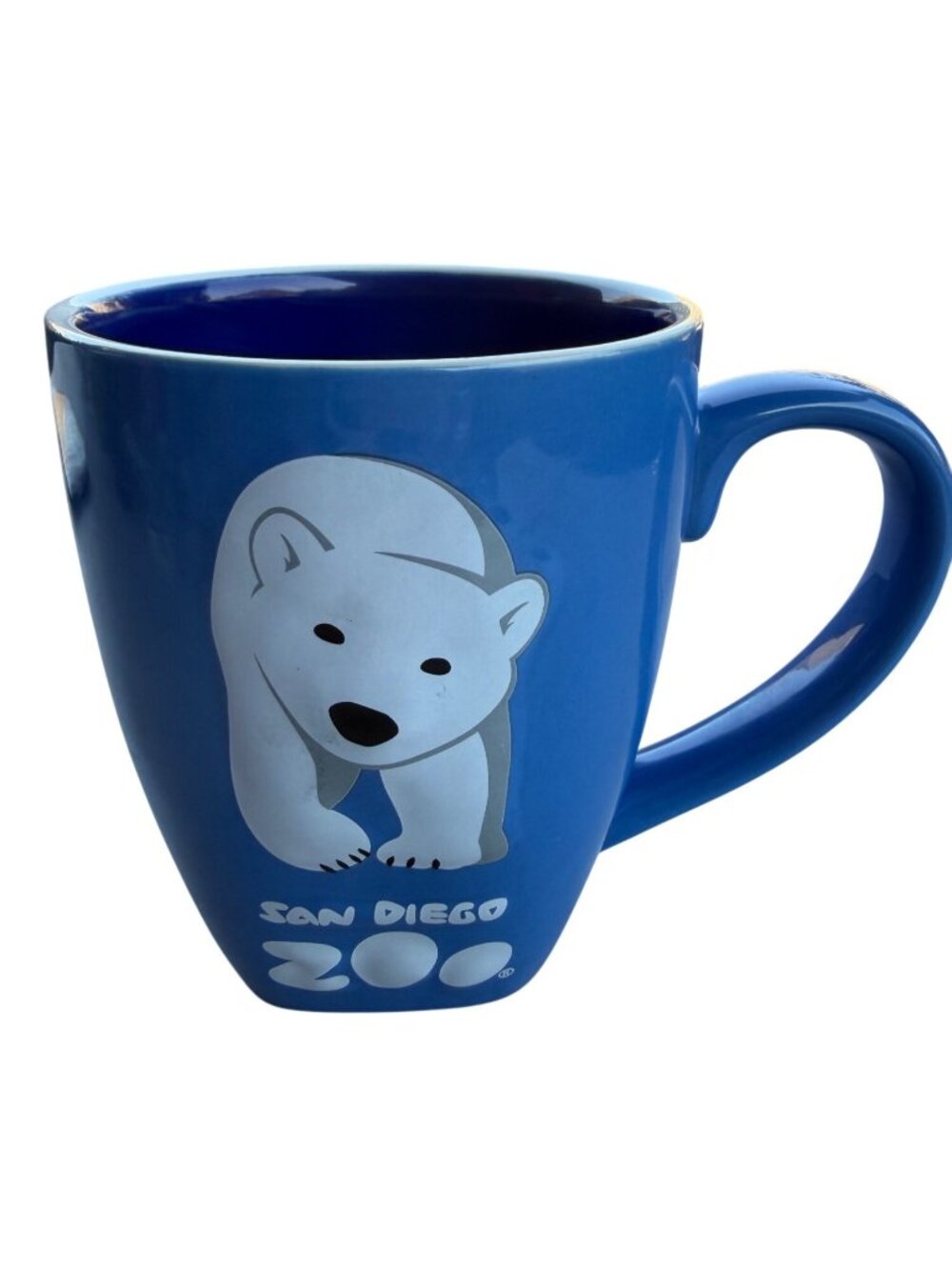 San Diego Zoo Blue Ceramic Souvenir 16 oz. Coffee Mug w/3D Graphic Polar Bear